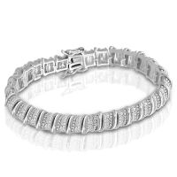 1ct Diamond Bracelet in Platinum Overlay
