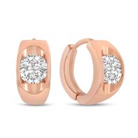2 Carat Swarovski Crystal Huggie Hoop Earrings In Rose Gold