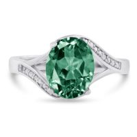 2.75ct Oval Green Amethyst and Diamond Ring
