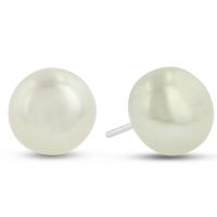 Freshwater Pearl Button Earrings
