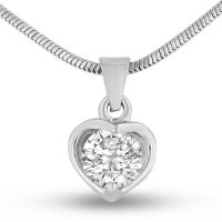 Stainless Steel Crystal Heart Necklace, 18 Inches