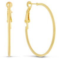 1.5 inch Yellow Gold Hoop Earrings
