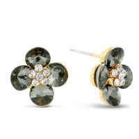 Blooming Flower Swarovski Elements Stud Earrings, Pushbacks