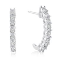 1/4ct Diamond J-Hoop Earrings
