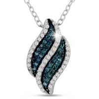 CLOSEOUT! 1/5ct Blue Diamond Swirl Pendant
