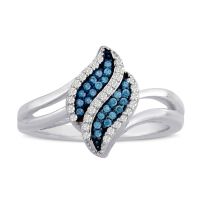 1/6ct Blue and White Diamond Ring
