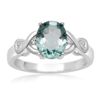 1.75 Green Amethyst and Diamond Ring