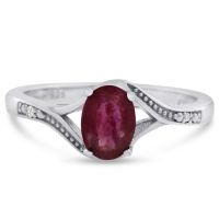 1ct Oval Ruby and Diamond Ring
