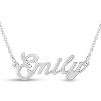 Emily Nameplate Necklace in Silver