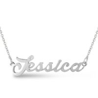 Jessica Nameplate Necklace In Silver
