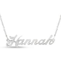 Hannah Nameplate Necklace In Silver
