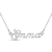 Emma Nameplate Necklace In Silver