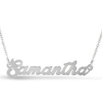 Samantha Nameplate Necklace In Silver