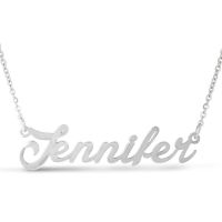 Jennifer Nameplate Necklace In Silver