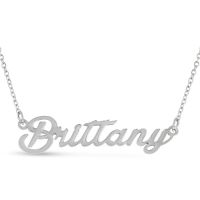Brittany Nameplate Necklace In Silver