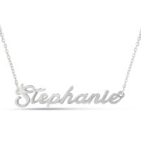 Stephanie Nameplate Necklace In Silver