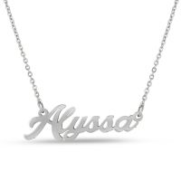 Alyssa Nameplate Necklace In Silver
