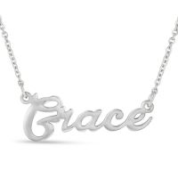 Grace Nameplate Necklace In Silver
