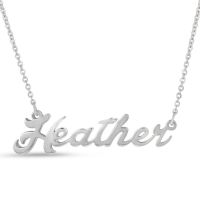 Heather Nameplate Necklace In Silver