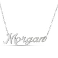 Morgan Nameplate Necklace In Silver
