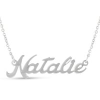 Natalie Nameplate Necklace In Silver