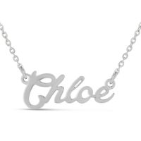 Chloe Nameplate Necklace In Silver