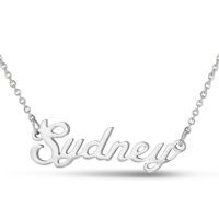Sydney Nameplate Necklace In Silver