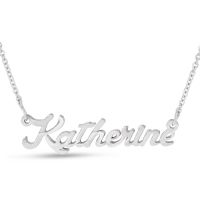 Katherine Nameplate Necklace In Silver