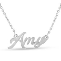 Amy Nameplate Necklace In Silver