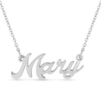 Mary Nameplate Necklace In Silver
