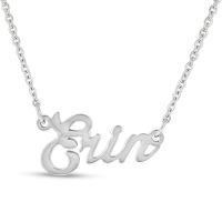 Erin Nameplate Necklace In Silver