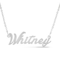 Whitney Nameplate Necklace In Silver