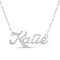 Katie Nameplate Necklace In Silver