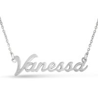 Vanessa Nameplate Necklace In Silver