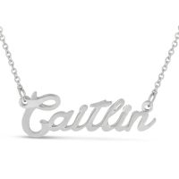 Caitlin Nameplate Necklace In Silver