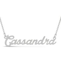 Cassandra Nameplate Necklace In Silver