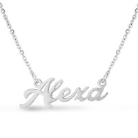 Alexa Nameplate Necklace In Silver