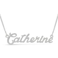 Catherine Nameplate Necklace In Silver