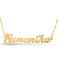 Samantha Nameplate Necklace In Gold