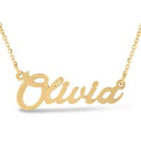 Olivia Nameplate Necklace In Gold