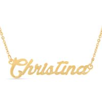 Christina Nameplate Necklace In Gold