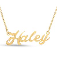 Haley Nameplate Necklace In Gold