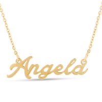 Angela Nameplate Necklace In Gold