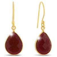 12ct Ruby Teardrop Earrings in 18k Gold Overlay
