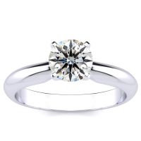 1ct Fine Diamond Engagement Ring in 14k White Gold

