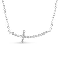 Sideways Diamond Cross Necklace

