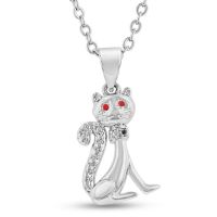 Black Diamond Cat Necklace
