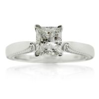 1ct Princess Cut Diamond Solitaire Engagement Ring in Platinum