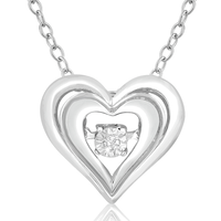 Shimmering Stars Diamond Heart Necklace 
