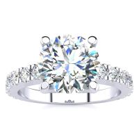 3 Carat Fine Diamond Engagement Ring In 14 Karat White Gold